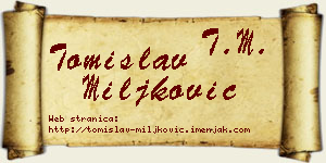 Tomislav Miljković vizit kartica